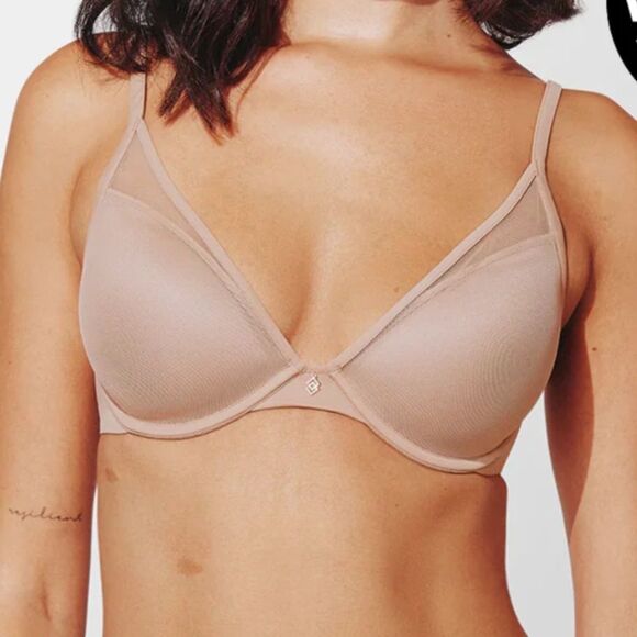 THIRD LOVE 24/7  CLASSIC UPLIFT PLUNGE BRA 38B TAUPE NUDE thirdlove - Picture 1 of 9
